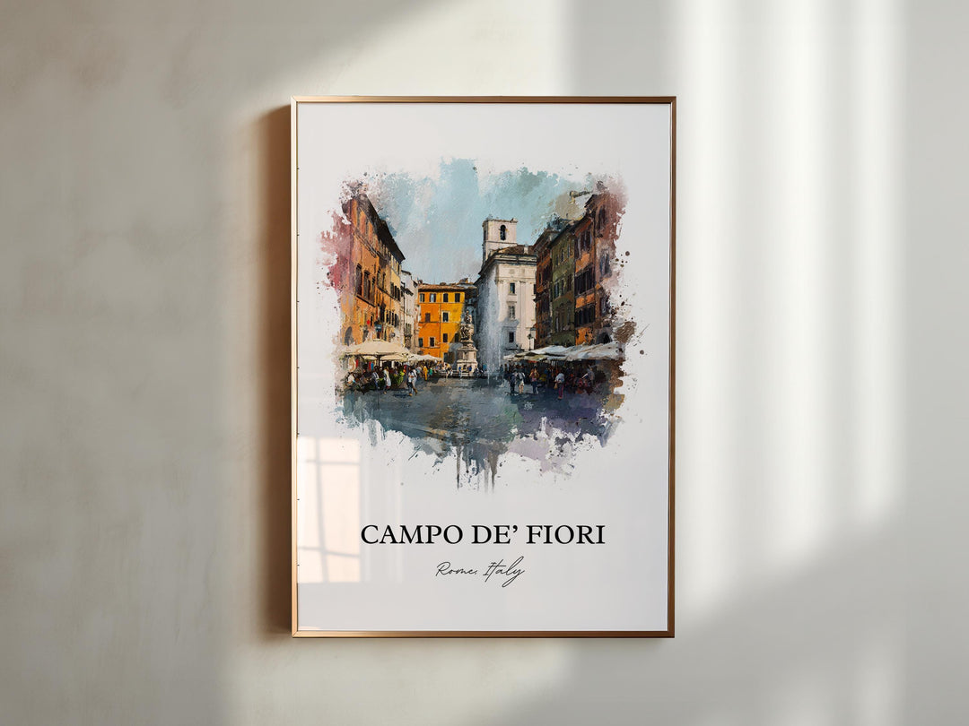 Campo de' Fiori, Italy – Watercolor Art Print