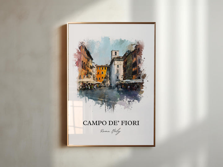 Campo de' Fiori, Italy – Watercolor Art Print