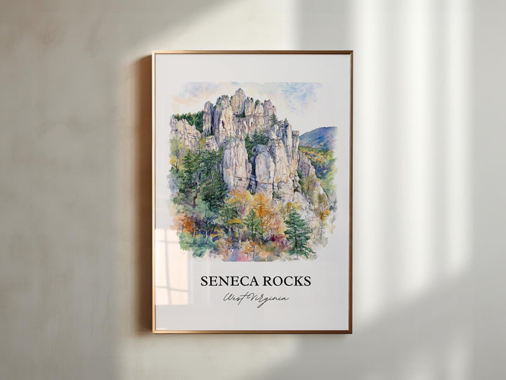 Seneca Rocks WV Wall Art, Pendleton County Print, West Virginia Artwork, Seneca Rocks Gift, Travel Print, Travel Poster, Housewarming Gift