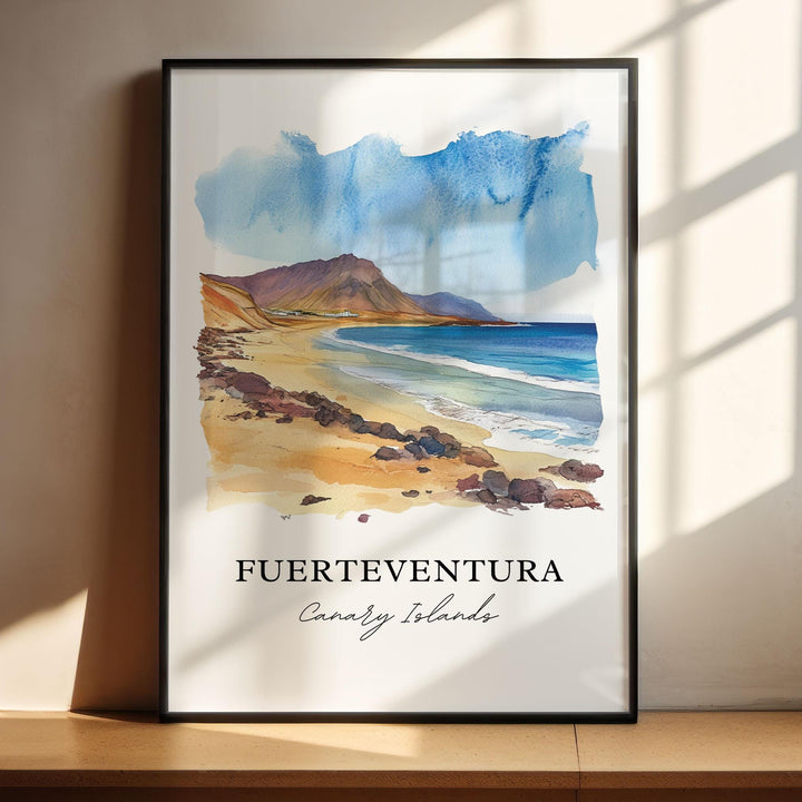 Fuerteventura Wall Art, Canary Islands Print, Fuertenventura Watercolor, Fuerteventura Gift, Travel Print, Travel Poster, Housewarming Gift