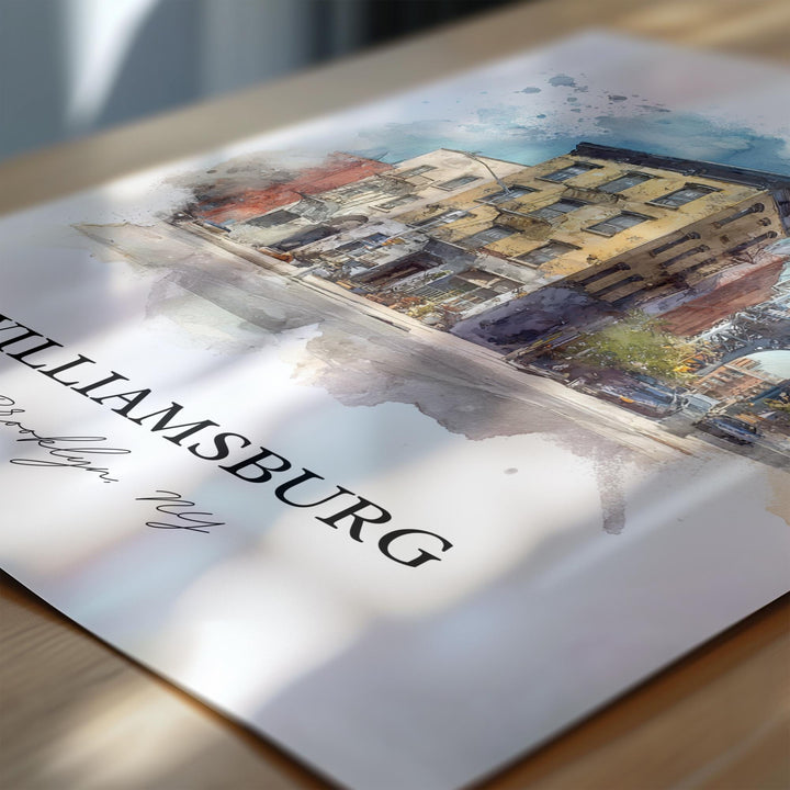 Williamsburg, New York – Watercolor Art Print