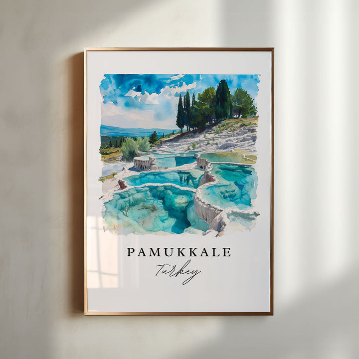 Pamukkale Turkey wall art - Turkey, Pamukkale print, Pamukkale Wedding gift, Birthday present, Custom Text, Perfect Gift