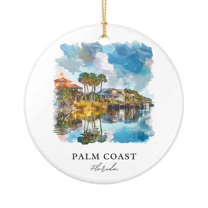 Palm Coast FL Ornament: Unique Palm Coast Souvenir, Palm Coast Florida Xmas Decor, and Authentic Florida Gift