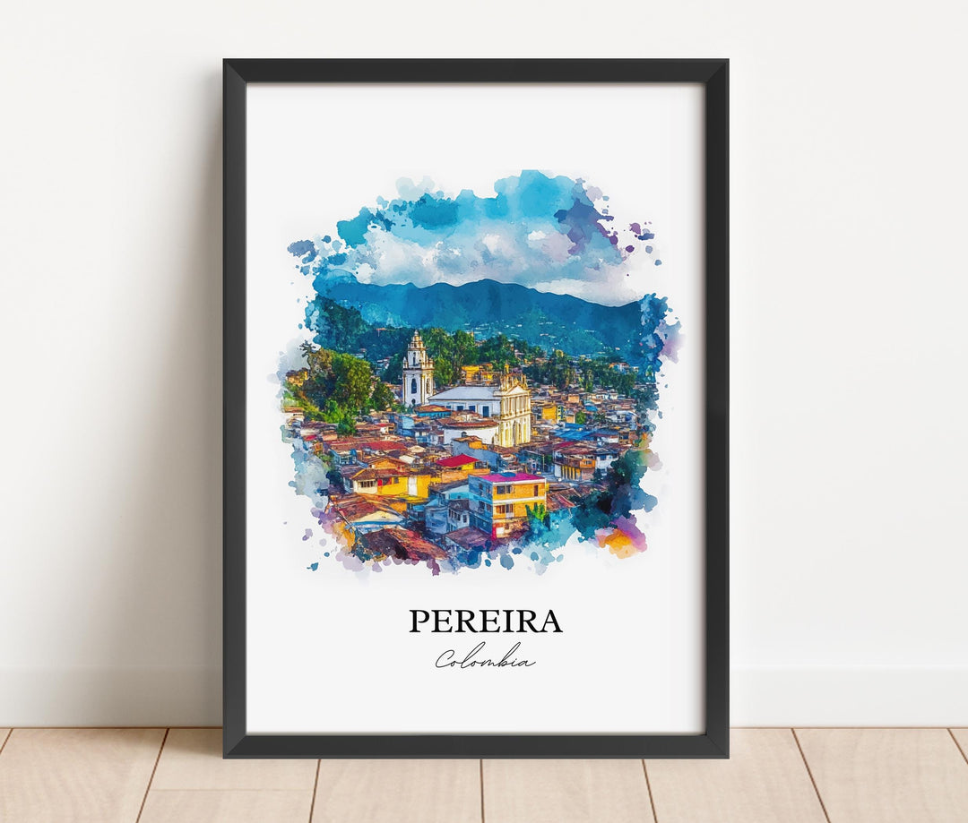 Pereira Wall Art, Risaralda Department Print, Colombia Watercolor Art, Pereira Colombia Gift, Travel Print, Travel Poster, Housewarming Gift