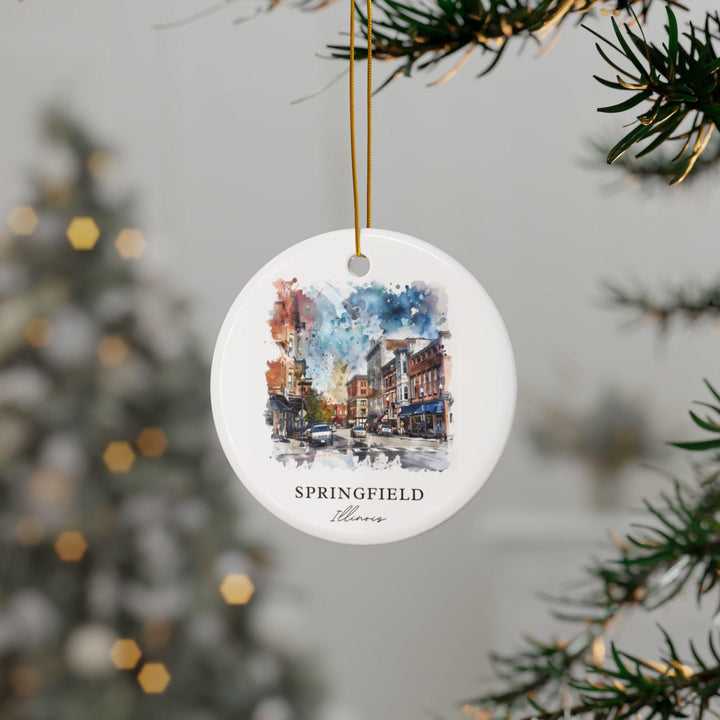 Springfield IL Ornament: Unique Springfield Illinois Souvenir, Illinois Xmas Decor, and Authentic Springfield IL Gift