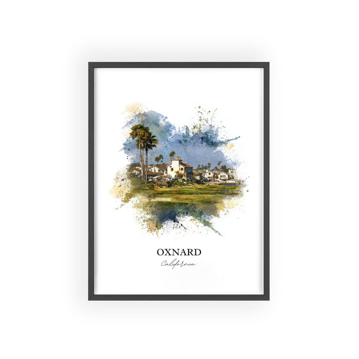 Oxnard CA Wall Art, Oxnard Print, Oxnard Watercolor Art, Oxnard California Gift, Travel Print, Travel Poster, Housewarming Gift