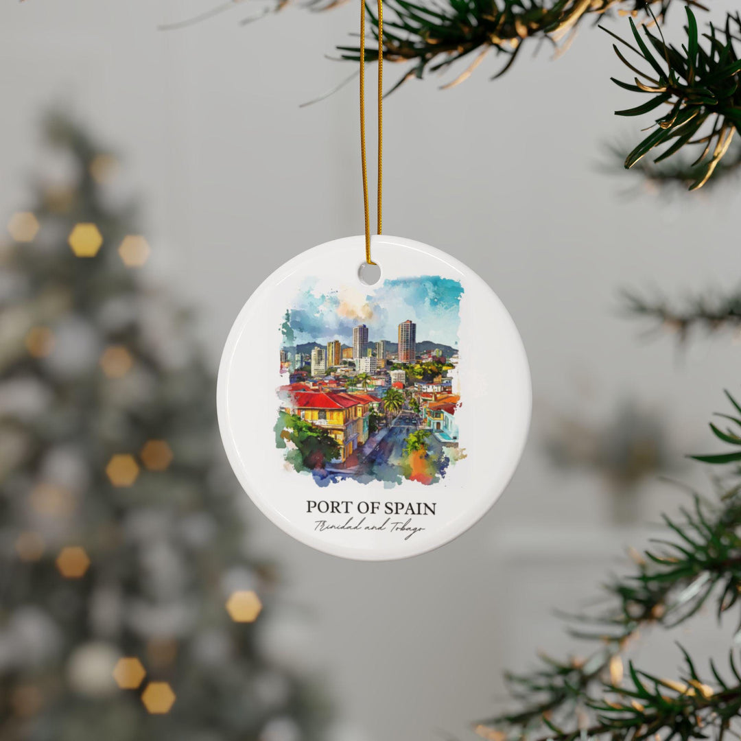 Port of Spain Ornament: Unique Trinidad and Tobago Souvenir, Caribbean Xmas Decor, and Authentic Port of Spain Gift