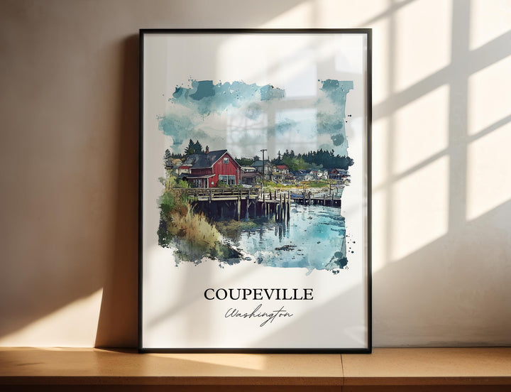 Coupeville WA Wall Art, Coupeville Print, Whidbey Island Artwork, Coupeville Washington Gift, Travel Print, Travel Poster, Housewarming Gift