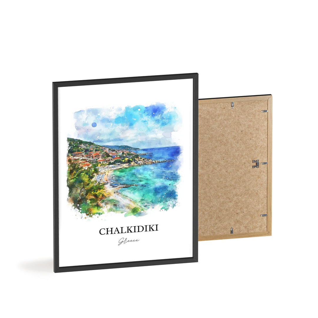 Chalkidiki Wall Art, Halkidiki Print, Greece Watercolor Art, Chalkidiki Greece Gift, Travel Print, Travel Poster, Housewarming Gift