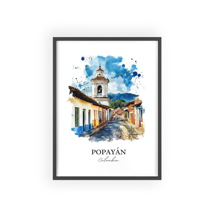 Popayán Wall Art, Bogotá Print, Colombia Watercolor Art, Popayán Colombia Gift, Travel Print, Travel Poster, Housewarming Gift