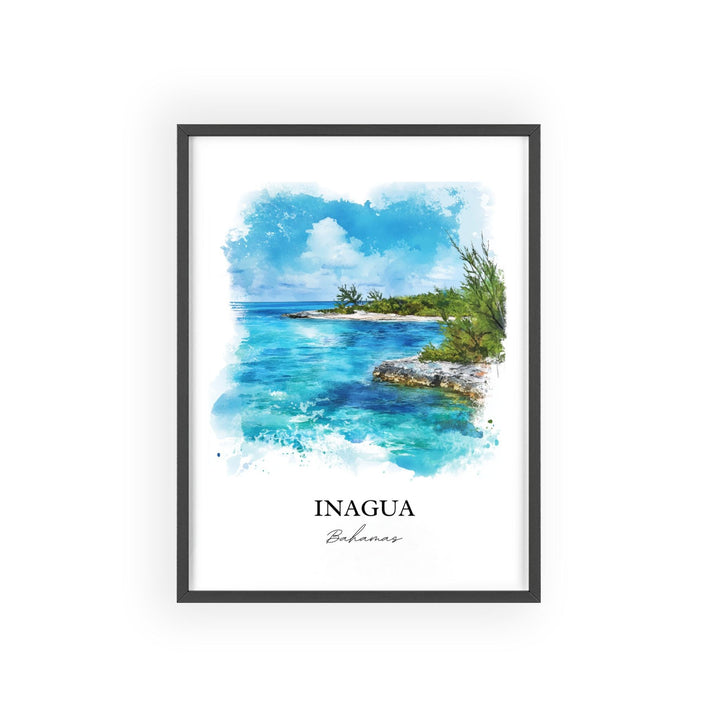 Inagua Bahamas Wall Art, Great Inagua Print, Bahamas Watercolor Art, Inagua Bahamas Gift, Travel Print, Travel Poster, Housewarming Gift