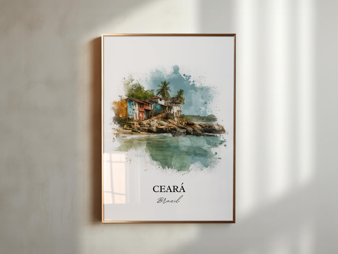 Ceará Wall Art, Ceará Brazil Print, Brazil Watercolor Art, Ceará Brazil Gift, Brazil Travel Print, Travel Poster, Housewarming Gift
