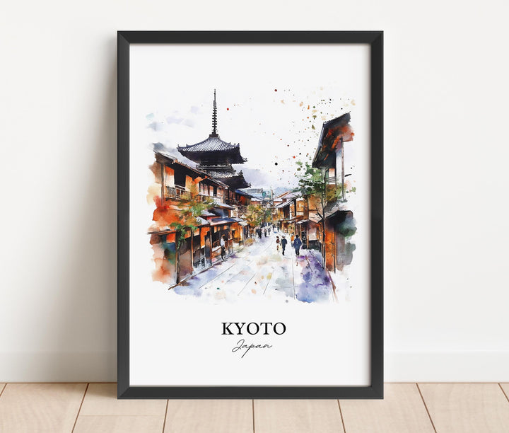 Kyoto Wall Art, Kyoto Print, Japan Watercolor Art, Kyoto Japan Gift, Travel Print, Travel Poster, Housewarming Gift