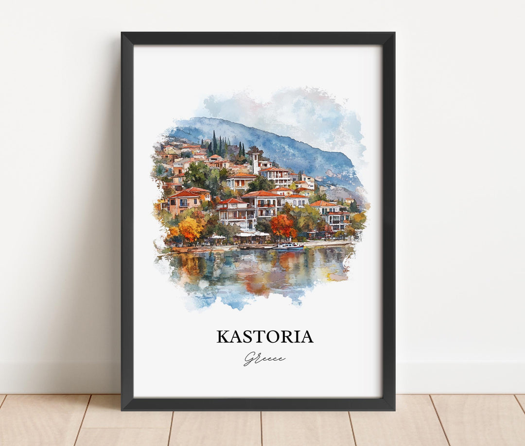 Kastoria, Greece – Watercolor Art Print