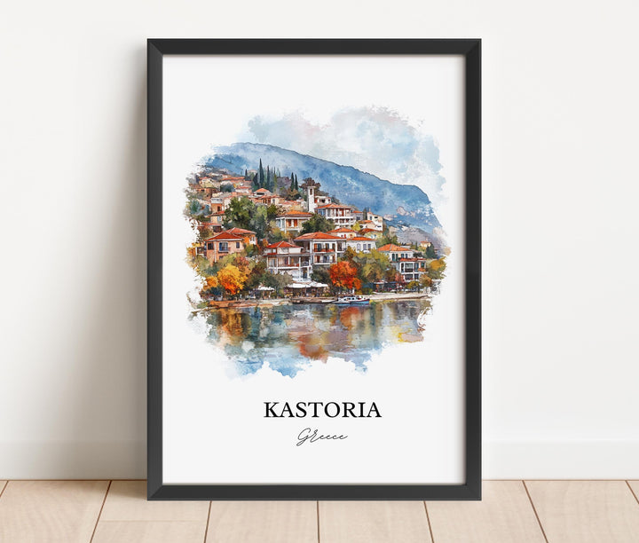 Kastoria, Greece – Watercolor Art Print