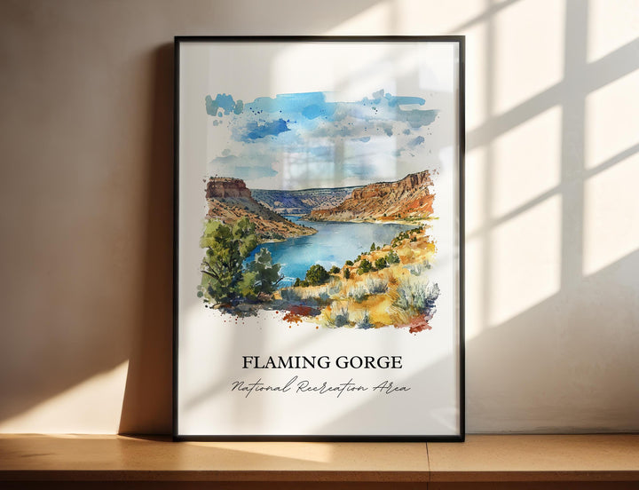 Flaming Gorge, USA – Watercolor Art Print