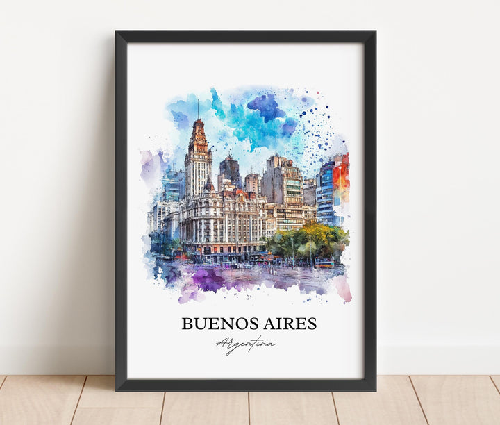 Buenos Aires Wall Art, Buenos Aires Print, Argentina Watercolor Art, Buenos Aires Gift, Travel Print, Travel Poster, Housewarming Gift