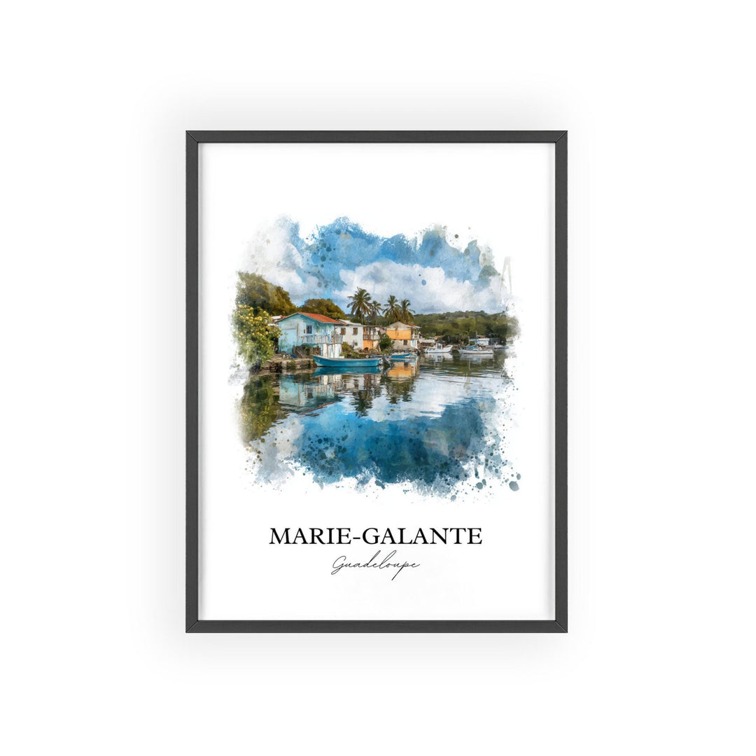 Marie-Galante Wall Art, Guadeloupe Print, Guadeloupe Watercolor Art, Guadeloupe Gift, Travel Print, Travel Poster, Housewarming Gift