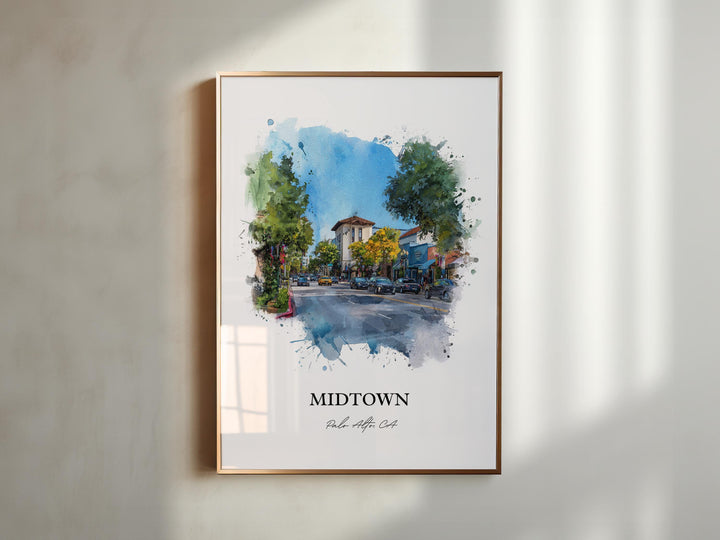 Palo Alto, California – Watercolor Art Print