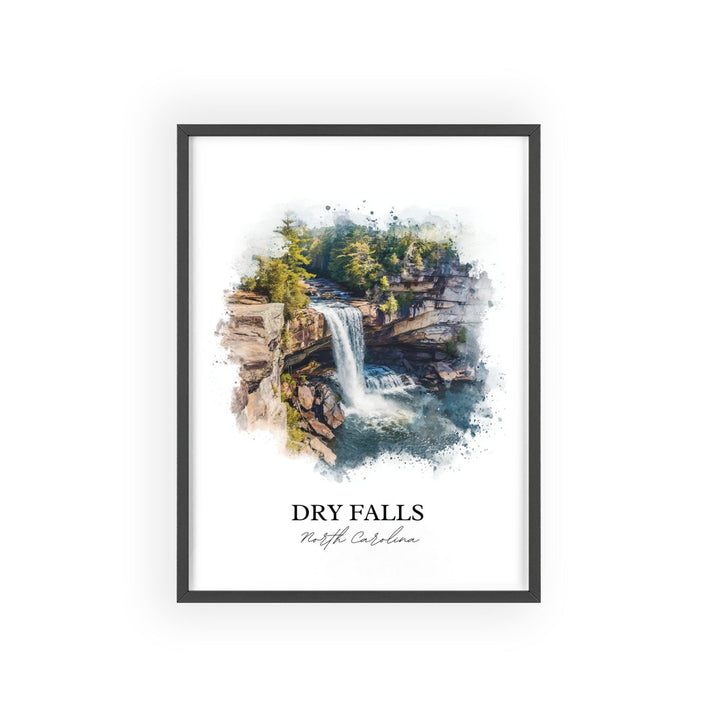 Dry Falls NC Wall Art, Nantahala Forest Print, Highlands NC Watercolor Art, Dry Falls Gift, Travel Print, Travel Poster, Housewarming Gift