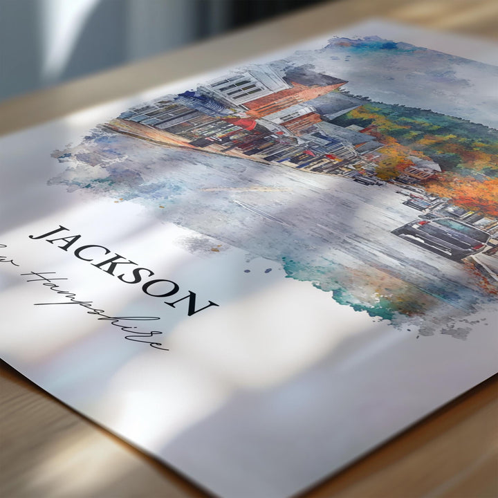 Jackson NH Wall Art, Carroll County Print, New Hampshire Artwork, Jackson New Hampshire Gift, Travel Print, Travel Poster, Housewarming Gift