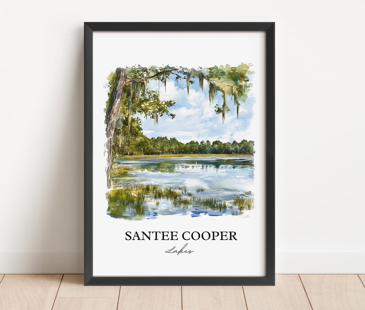 Santee Cooper Lakes Art, Lake Marion Print, South Carolina Art, Santee Cooper Lakes Gift, Travel Print, Travel Poster, Housewarming Gift