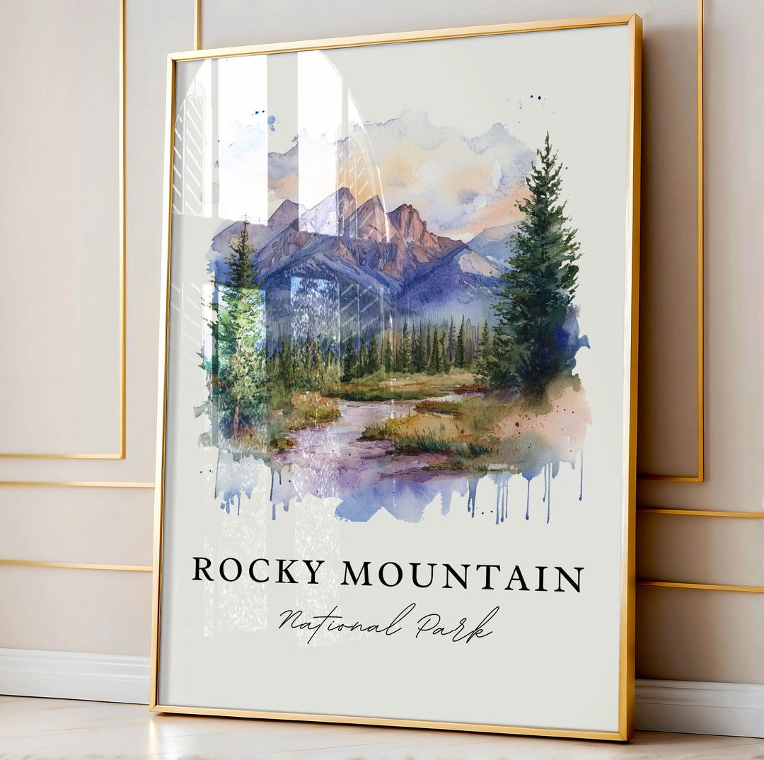 Rocky Mountains Art, Rocky Mountain Park Print, Rocky Mountain Watercolor, The Rockies Gift,