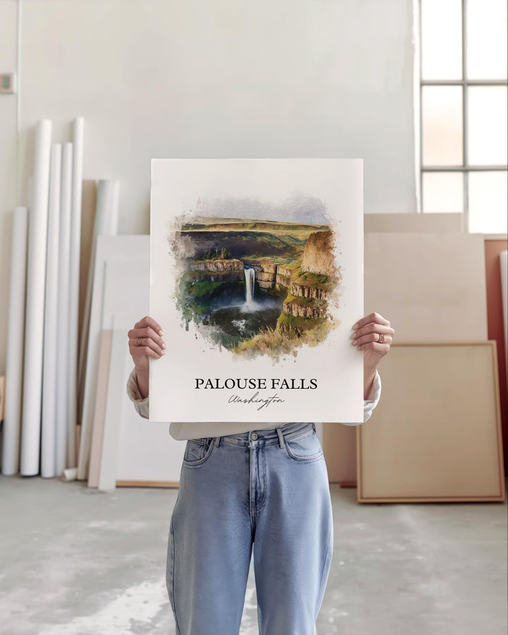 Palouse Falls Wall Art, Palouse Print, Washington State Artwork, Palouse Falls Gift, Travel Print, Travel Poster, Housewarming Gift