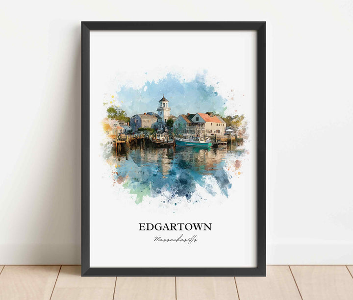 Edgartown, MA – Watercolor Art Print