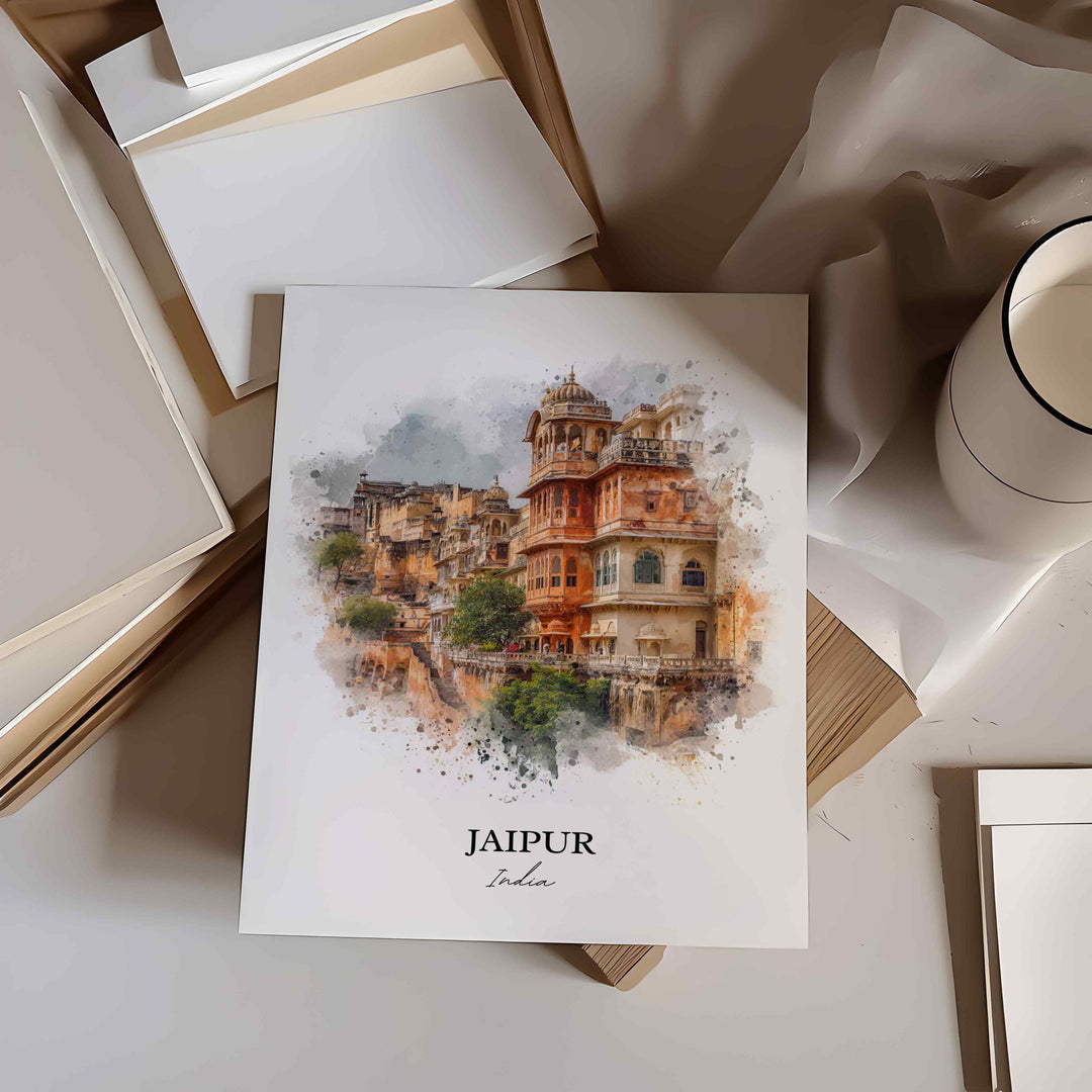 Jaipur, India – Watercolor Art Print