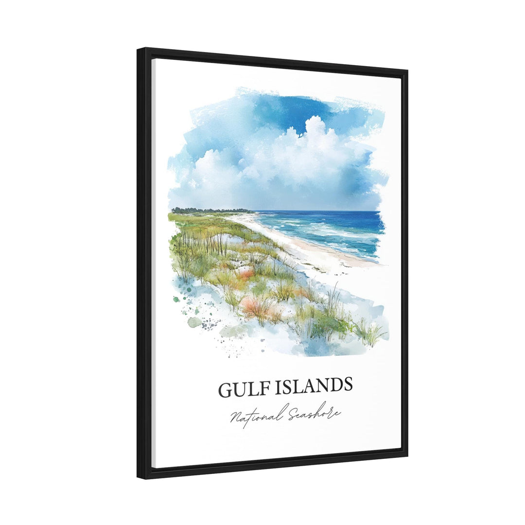 Gulf Islands Seashore Art, Pensacola Print, Navarre Artwork, Gulf Islands Mississippi Gift, Travel Print, Travel Poster, Housewarming Gift