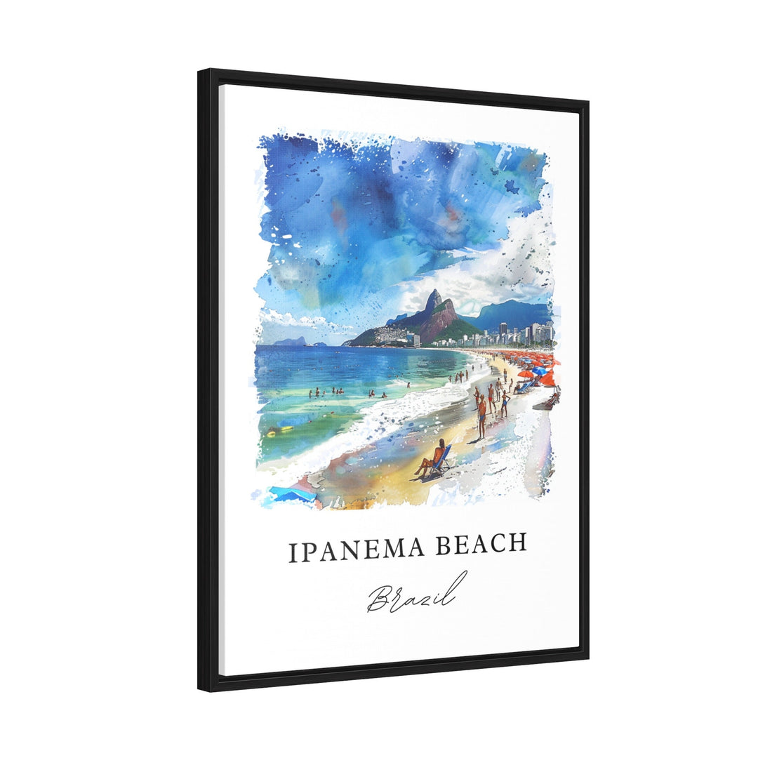 Ipanema Beach Wall Art, Ipanema Brazil Print, Rio de Janeiro Watercolor Art, Ipanema Gift,