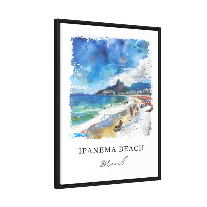 Ipanema Beach Wall Art, Ipanema Brazil Print, Rio de Janeiro Watercolor Art, Ipanema Gift,