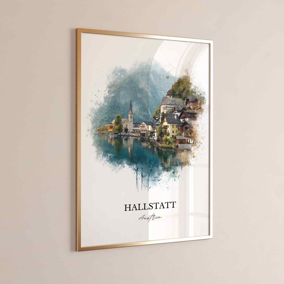 Hallstatt, Austria – Watercolor Art Print