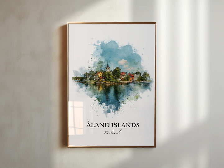Aland Islands Wall Art, Aland Islands Print, Finland Watercolor Art, Aland Islands Gift, Travel Print, Travel Poster, Housewarming Gift