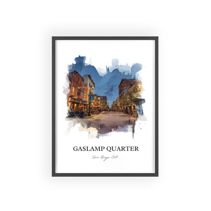 Gaslamp Quarter, San Diego – Watercolor Art Print