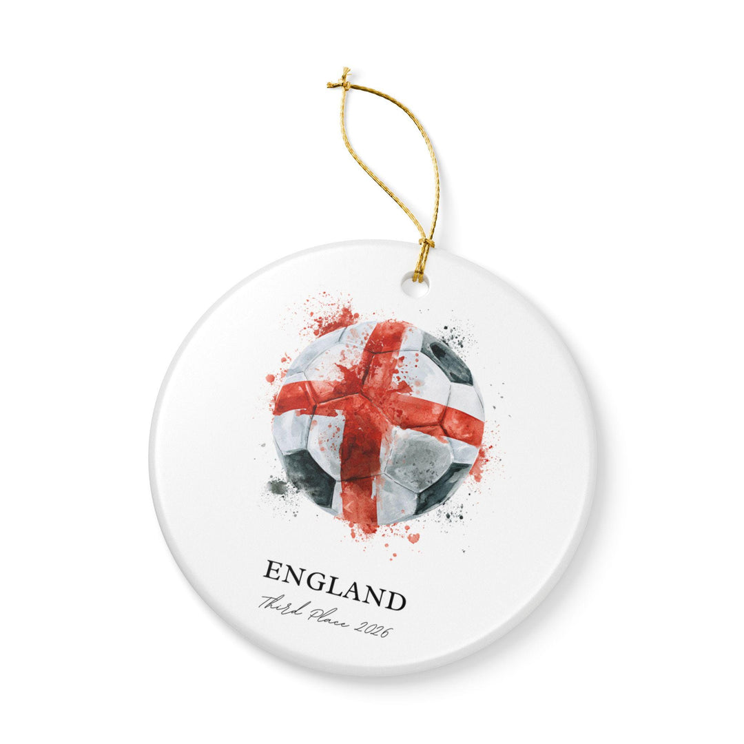 England Soccer Ornament 2026 | Third Place Football Fan Keepsake, England Christmas Ornament