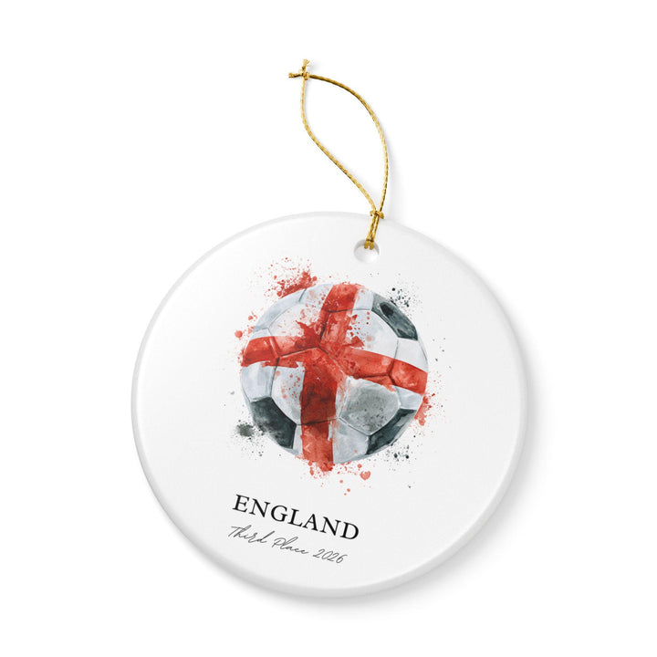 England Soccer Ornament 2026 | Third Place Football Fan Keepsake, England Christmas Ornament