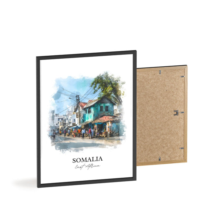 Somalia Wall Art, Somalia Print, Somalia Watercolor Art, Somalia Gift, Travel Print, Travel Poster, Housewarming Gift