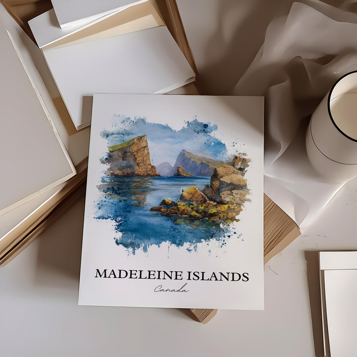 Madeleine Islands Wall Art, Canada Print, Québec Watercolor Art, Québec Gift, Québec Travel Print, Travel Poster, Housewarming Gift