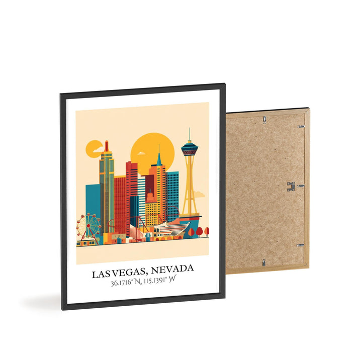 Las Vegas Art, Las Vegas Retro Travel Art, Las Vegas Home Decor, Las Vegas Gift, Nevada Travel Art, Travel Prints, Housewarming Gift