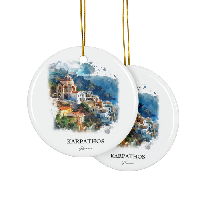 Karpathos Greece Ornament: Unique Karpathos Souvenir, Karpathos Xmas Decor, and Authentic Karpathos Greece Gift