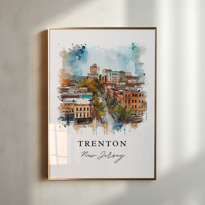 Trenton NJ wall art - New Jersey, Trenton print, Trenton Wedding gift, Trenton Birthday present, Custom Text, Perfect Gift