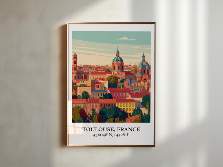 Toulouse France Art, Toulouse Retro Travel Art, Toulouse France Decor, France Gift, France Travel Art, Travel Prints, Housewarming Gift