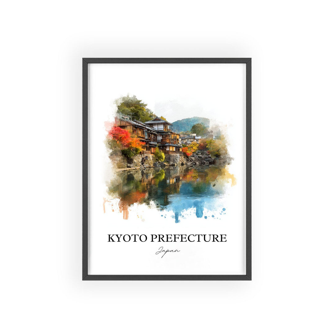 Kyoto Wall Art, Kyoto Prefecture Print, Kyoto Watercolor Art, Kyoto Japan Gift, Japan Travel Print, Travel Poster, Housewarming Gift