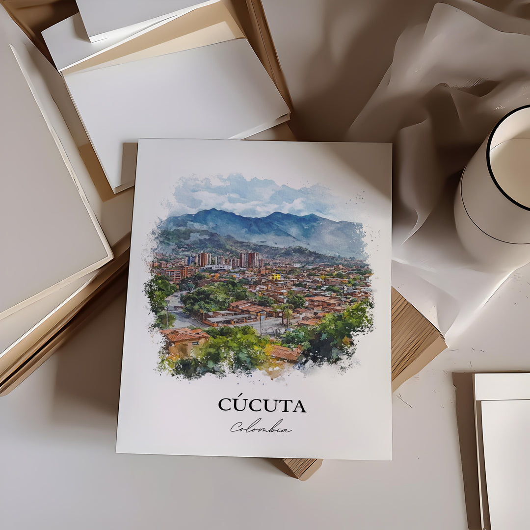 Cúcuta Colombia Wall Art, Cúcuta Print, Colombia Watercolor Art, Colombia Gift, Travel Print, Travel Poster, Housewarming Gift