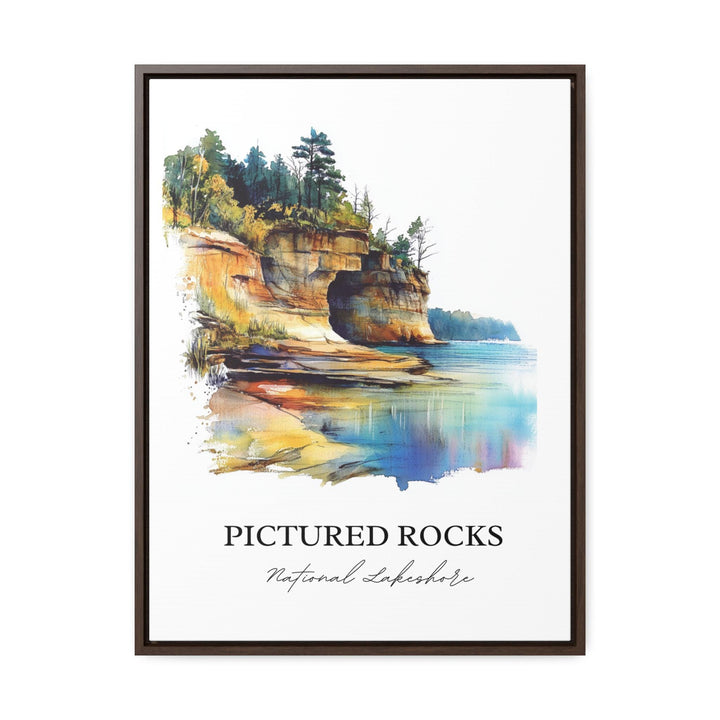Pictured Rocks Lakeshore Wall Art, Alger County Print, Michigan Artwork, Pictured Rocks Gift, Travel Print, Travel Poster, Housewarming Gift