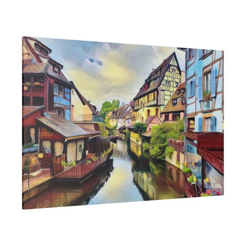 Colmar, France Artificial Watercolor on Premium Matte Canvas