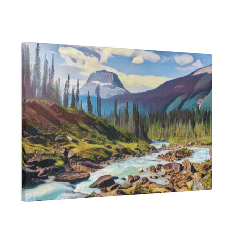 Glacier National Park Water Color -- Matte Canvas