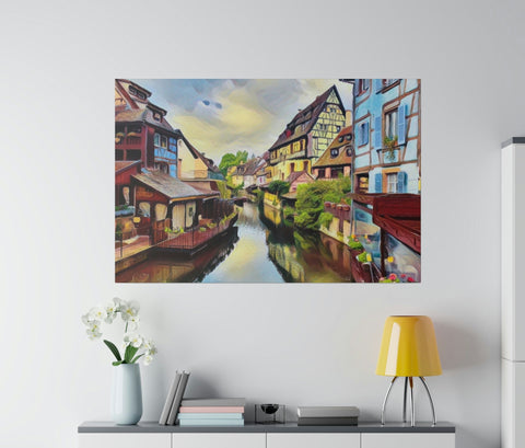 Colmar, France Artificial Watercolor on Premium Matte Canvas